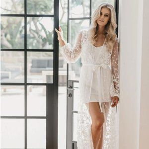 Le Rose Adele Lace Maxi Robe Including Slip